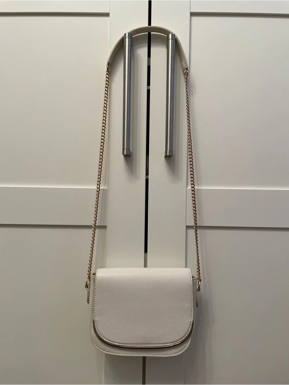 H&M Muted Pink Crossbody Bag with Gold Chain Strap